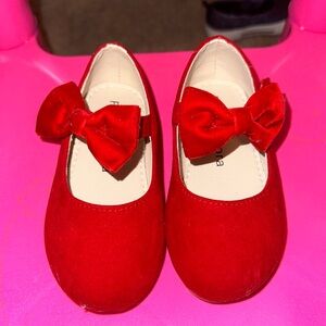 Red toddler girl dress shoes